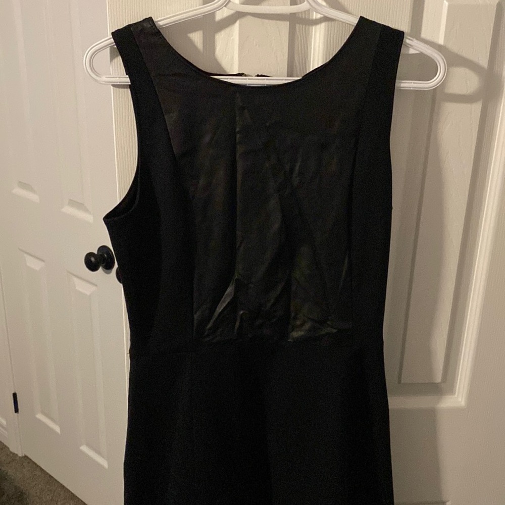 Banana Republic Mini Black with leather top dress